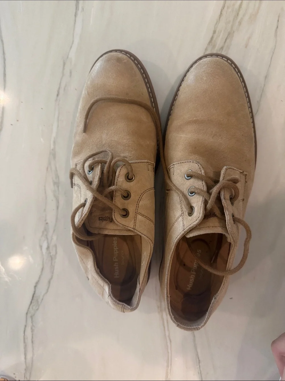 Hush puppies : Men's Casual Suede Nubuck Derby Shoes in Tan